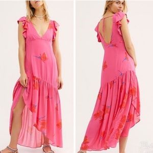 Free People She’s A Waterfall Maxi Dress pink